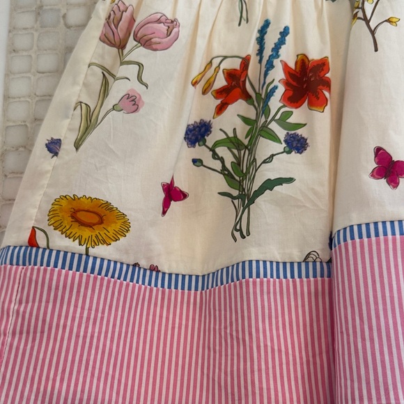 THML Floral V-Neck Top with Pink and Blue Stripes - Picture 4 of 12